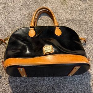 Vintage Dooney & Bourke Black and Brown Satchel